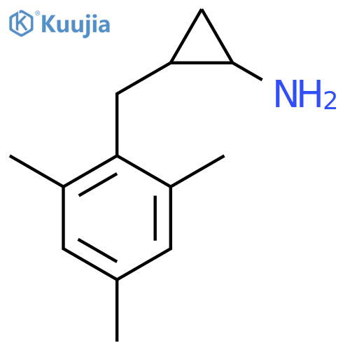 2-(2,4,6-trimethylphenyl)methylcyclopropan-1-amine structure
