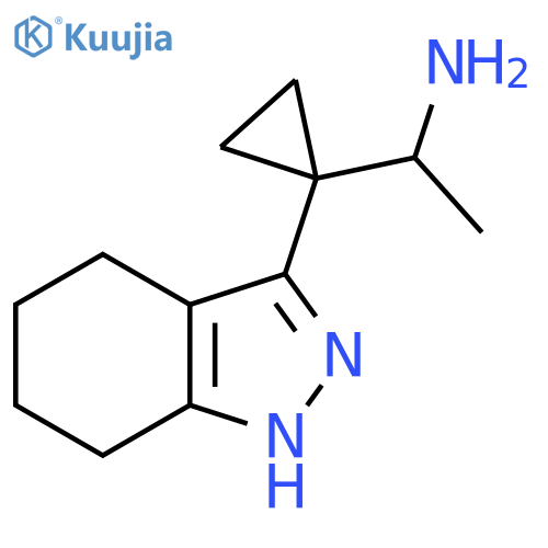 1-1-(4,5,6,7-tetrahydro-1H-indazol-3-yl)cyclopropylethan-1-amine structure