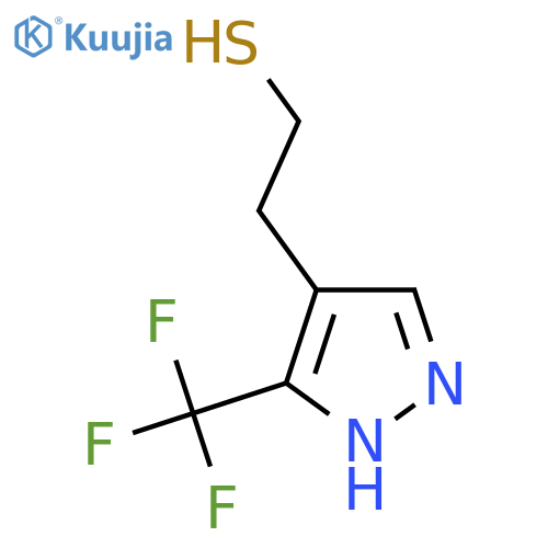 2-3-(trifluoromethyl)-1H-pyrazol-4-ylethane-1-thiol structure