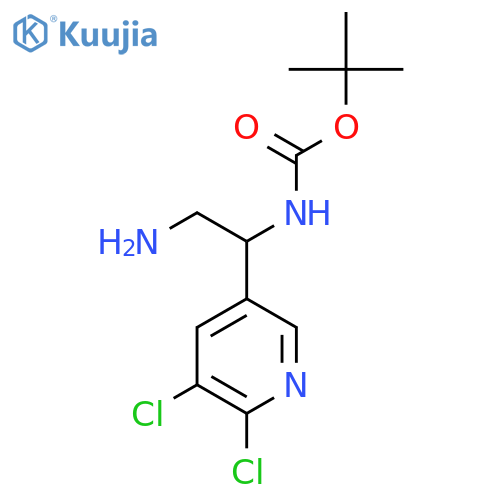 tert-butyl N-2-amino-1-(5,6-dichloropyridin-3-yl)ethylcarbamate structure