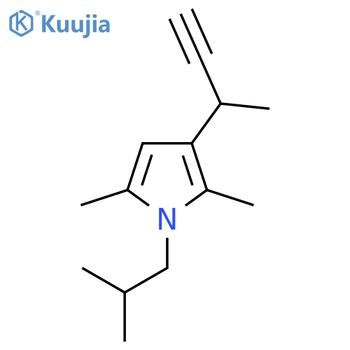 3-(but-3-yn-2-yl)-2,5-dimethyl-1-(2-methylpropyl)-1H-pyrrole structure