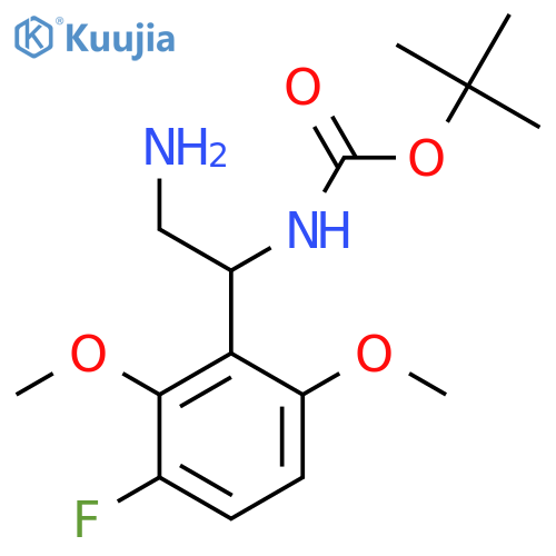 tert-butyl N-2-amino-1-(3-fluoro-2,6-dimethoxyphenyl)ethylcarbamate structure