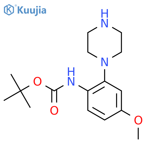 tert-butyl N-4-methoxy-2-(piperazin-1-yl)phenylcarbamate structure