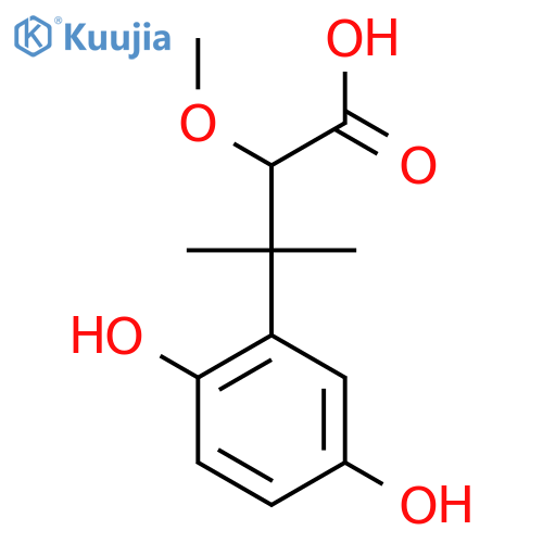 3-(2,5-dihydroxyphenyl)-2-methoxy-3-methylbutanoic acid structure