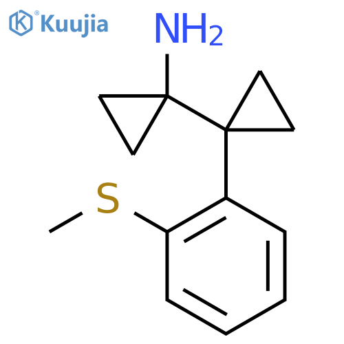 1-{1-2-(methylsulfanyl)phenylcyclopropyl}cyclopropan-1-amine structure