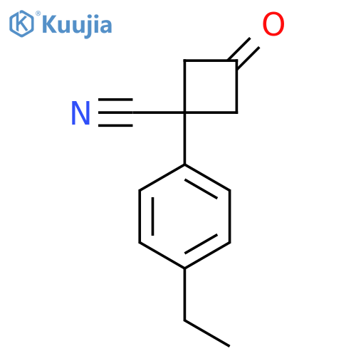 1-(4-ethylphenyl)-3-oxocyclobutane-1-carbonitrile structure