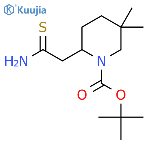 tert-butyl 2-(carbamothioylmethyl)-5,5-dimethylpiperidine-1-carboxylate structure
