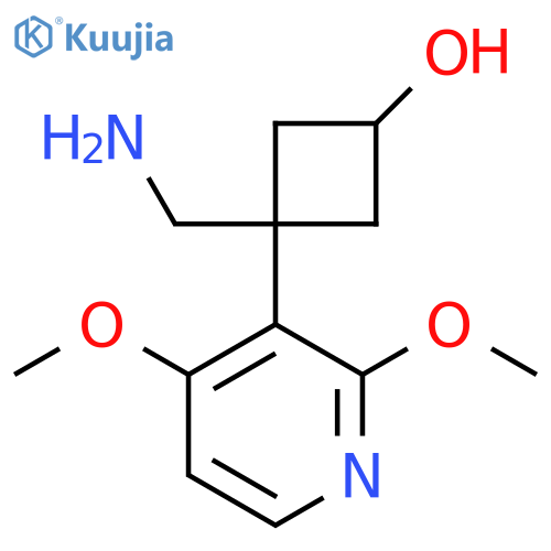 3-(aminomethyl)-3-(2,4-dimethoxypyridin-3-yl)cyclobutan-1-ol structure