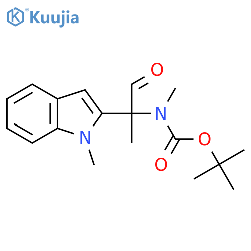 tert-butyl N-methyl-N-2-(1-methyl-1H-indol-2-yl)-1-oxopropan-2-ylcarbamate structure