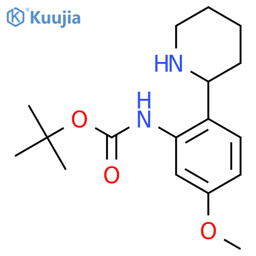 tert-butyl N-5-methoxy-2-(piperidin-2-yl)phenylcarbamate structure