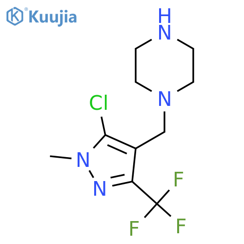 1-{5-chloro-1-methyl-3-(trifluoromethyl)-1H-pyrazol-4-ylmethyl}piperazine structure