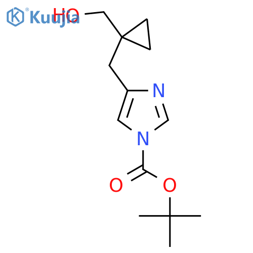 tert-butyl 4-{1-(hydroxymethyl)cyclopropylmethyl}-1H-imidazole-1-carboxylate structure