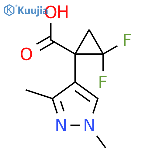 1-(1,3-dimethyl-1H-pyrazol-4-yl)-2,2-difluorocyclopropane-1-carboxylic acid structure