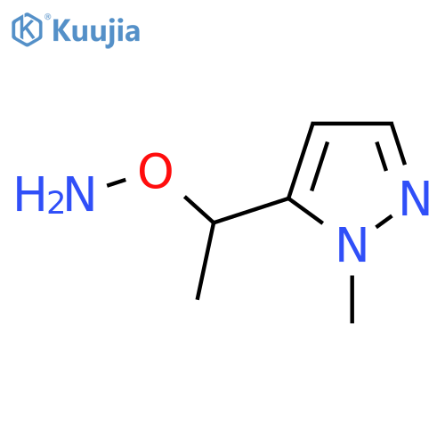 O-1-(1-methyl-1H-pyrazol-5-yl)ethylhydroxylamine structure