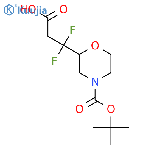 3-{4-(tert-butoxy)carbonylmorpholin-2-yl}-3,3-difluoropropanoic acid structure