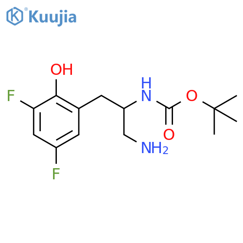 tert-butyl N-1-amino-3-(3,5-difluoro-2-hydroxyphenyl)propan-2-ylcarbamate structure