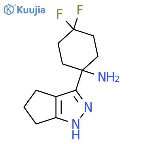 1-{1H,4H,5H,6H-cyclopentacpyrazol-3-yl}-4,4-difluorocyclohexan-1-amine structure