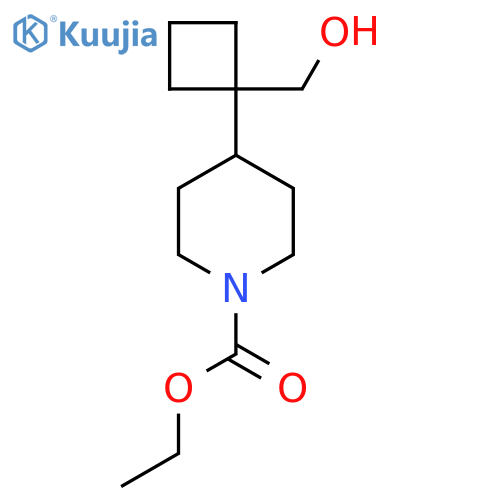 ethyl 4-1-(hydroxymethyl)cyclobutylpiperidine-1-carboxylate structure