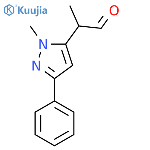 2-(1-methyl-3-phenyl-1H-pyrazol-5-yl)propanal structure