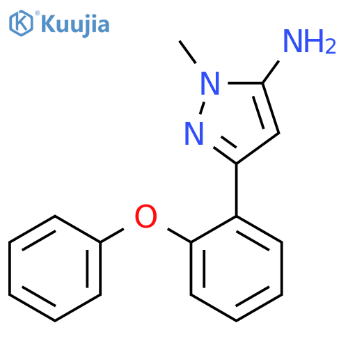 1-methyl-3-(2-phenoxyphenyl)-1H-pyrazol-5-amine structure
