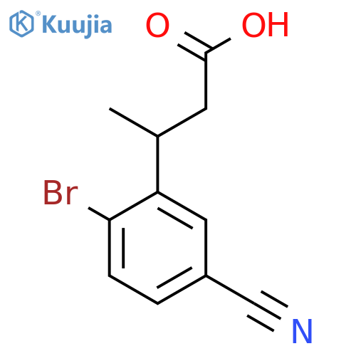 3-(2-bromo-5-cyanophenyl)butanoic acid structure