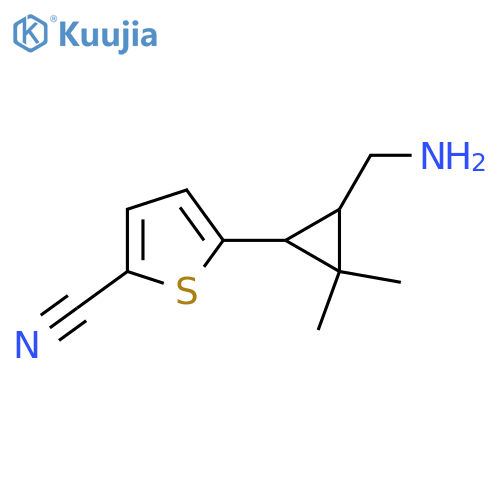 5-3-(aminomethyl)-2,2-dimethylcyclopropylthiophene-2-carbonitrile structure