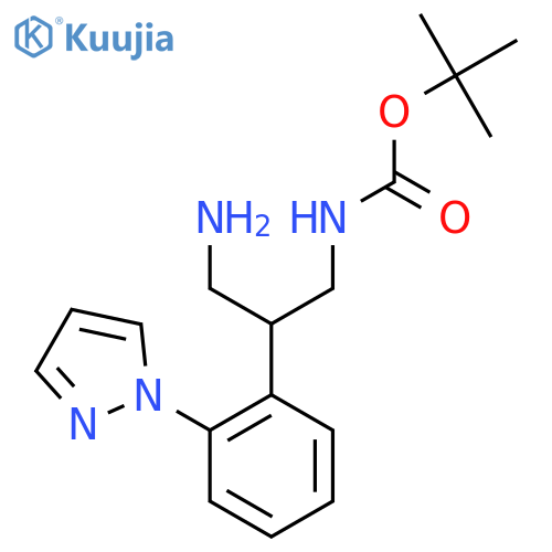 tert-butyl N-{3-amino-2-2-(1H-pyrazol-1-yl)phenylpropyl}carbamate structure