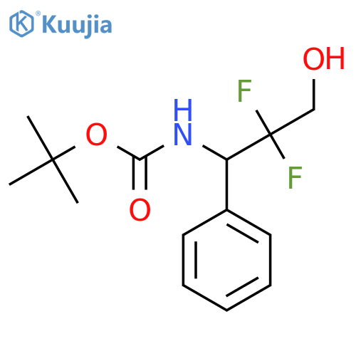tert-butyl N-(2,2-difluoro-3-hydroxy-1-phenylpropyl)carbamate structure