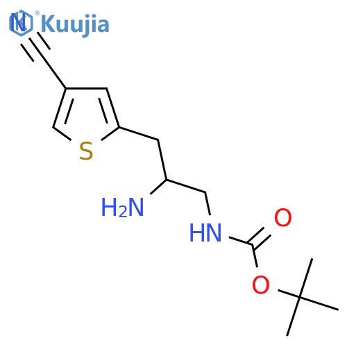 tert-butyl N-2-amino-3-(4-cyanothiophen-2-yl)propylcarbamate structure