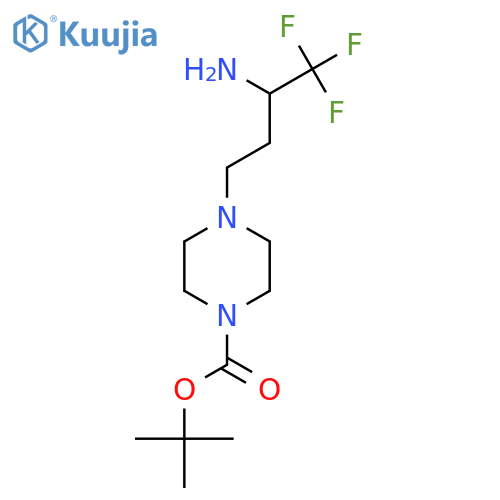tert-butyl 4-(3-amino-4,4,4-trifluorobutyl)piperazine-1-carboxylate structure