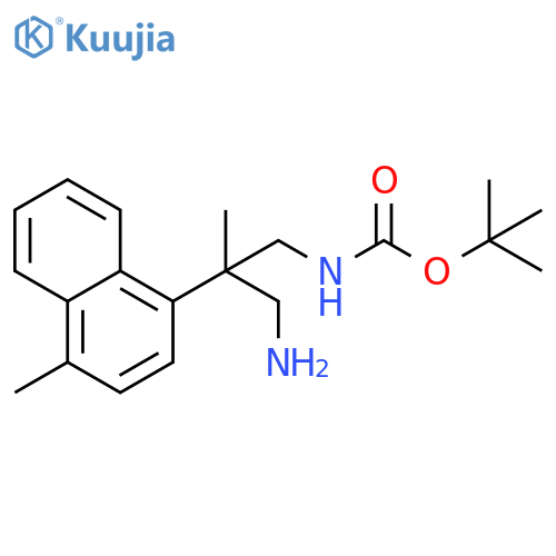 tert-butyl N-3-amino-2-methyl-2-(4-methylnaphthalen-1-yl)propylcarbamate structure