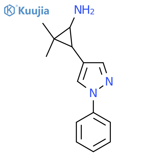 2,2-dimethyl-3-(1-phenyl-1H-pyrazol-4-yl)cyclopropan-1-amine structure