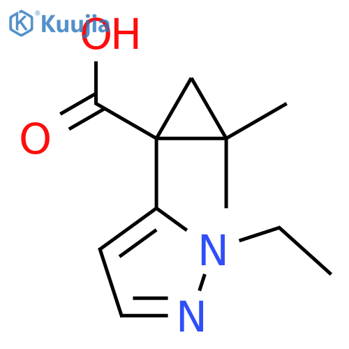 1-(1-ethyl-1H-pyrazol-5-yl)-2,2-dimethylcyclopropane-1-carboxylic acid structure
