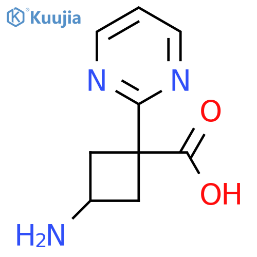 3-amino-1-(pyrimidin-2-yl)cyclobutane-1-carboxylic acid structure