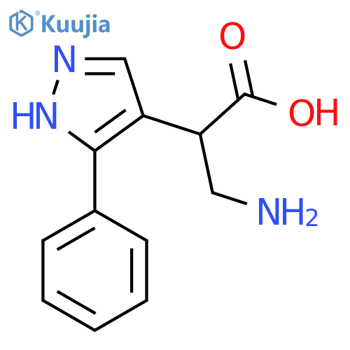 3-amino-2-(3-phenyl-1H-pyrazol-4-yl)propanoic acid structure