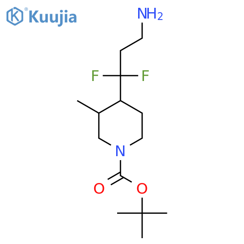 tert-butyl 4-(3-amino-1,1-difluoropropyl)-3-methylpiperidine-1-carboxylate structure