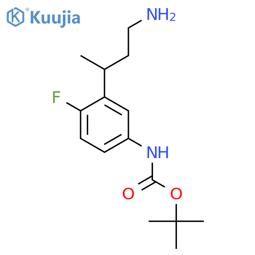 tert-butyl N-3-(4-aminobutan-2-yl)-4-fluorophenylcarbamate structure