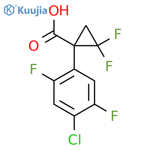 1-(4-chloro-2,5-difluorophenyl)-2,2-difluorocyclopropane-1-carboxylic acid structure