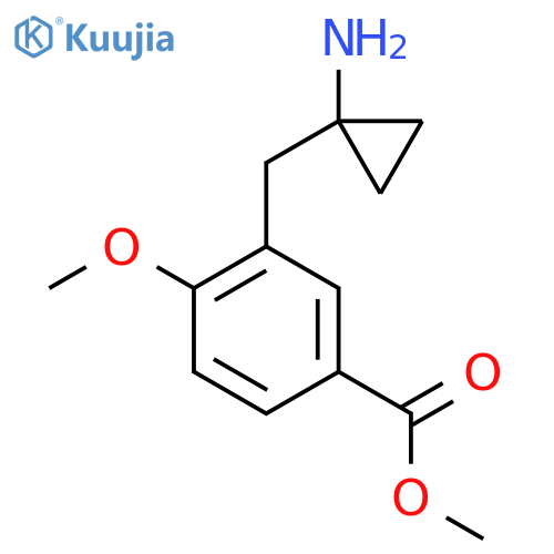 methyl 3-(1-aminocyclopropyl)methyl-4-methoxybenzoate structure