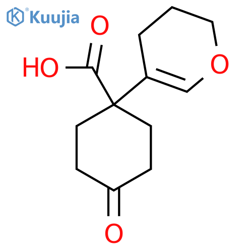 1-(3,4-dihydro-2H-pyran-5-yl)-4-oxocyclohexane-1-carboxylic acid structure
