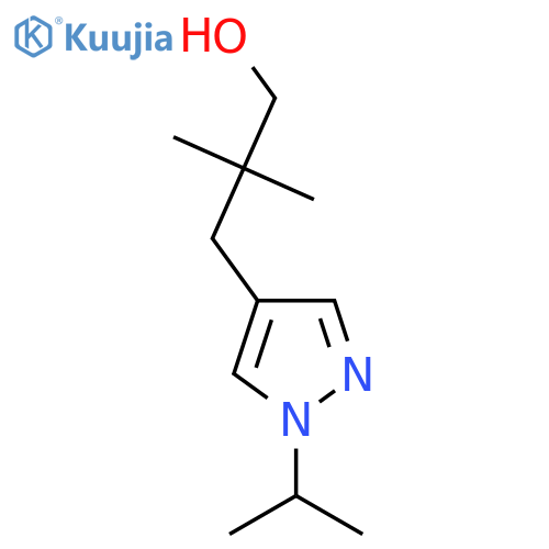 2,2-dimethyl-3-1-(propan-2-yl)-1H-pyrazol-4-ylpropan-1-ol structure