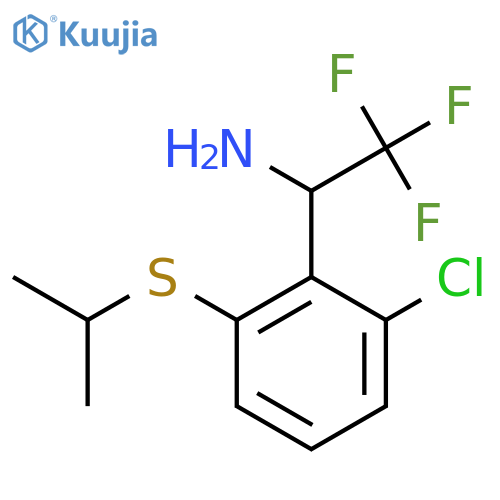 1-2-chloro-6-(propan-2-ylsulfanyl)phenyl-2,2,2-trifluoroethan-1-amine structure