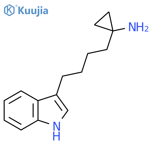 1-4-(1H-indol-3-yl)butylcyclopropan-1-amine structure