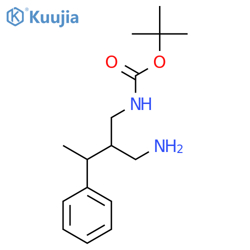 tert-butyl N-[2-(aminomethyl)-3-phenylbutyl]carbamate structure