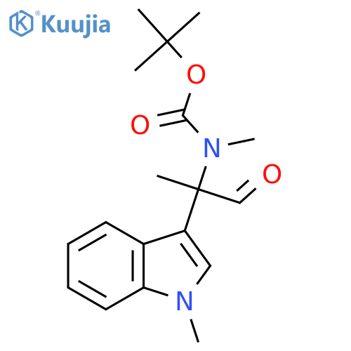 tert-butyl N-methyl-N-2-(1-methyl-1H-indol-3-yl)-1-oxopropan-2-ylcarbamate structure