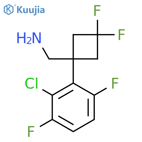 1-(2-chloro-3,6-difluorophenyl)-3,3-difluorocyclobutylmethanamine structure
