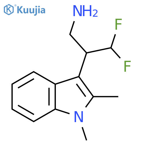 2-(1,2-dimethyl-1H-indol-3-yl)-3,3-difluoropropan-1-amine structure