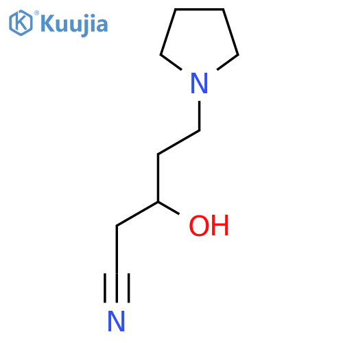3-hydroxy-5-(pyrrolidin-1-yl)pentanenitrile structure