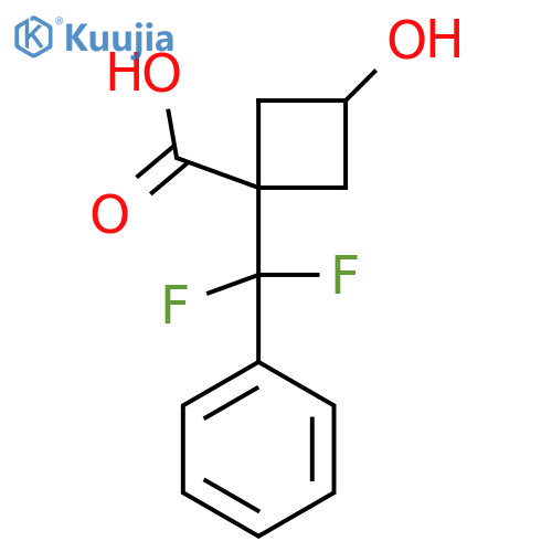 1-difluoro(phenyl)methyl-3-hydroxycyclobutane-1-carboxylic acid structure