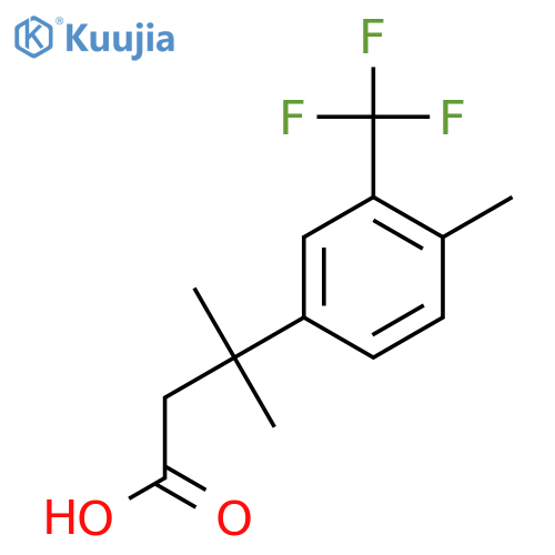 3-methyl-3-4-methyl-3-(trifluoromethyl)phenylbutanoic acid structure